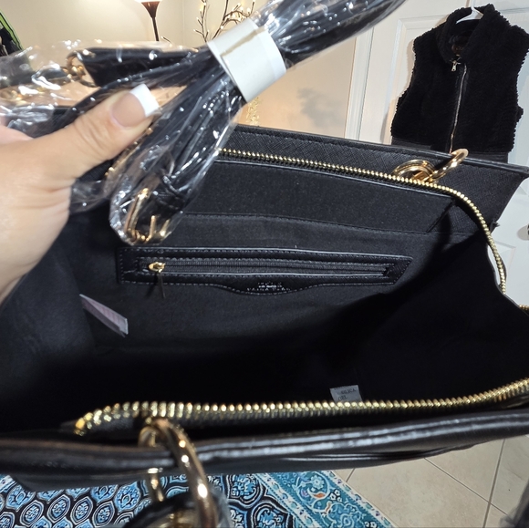 Trina Turk Black Satchel with Gold Accents - Picture 11 of 13